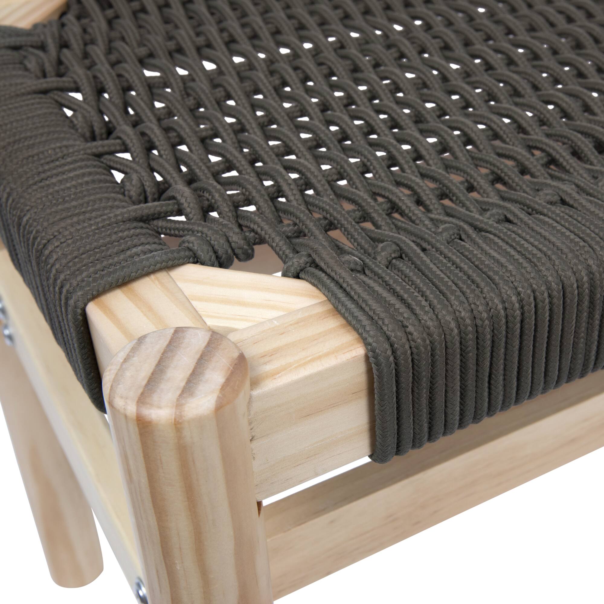 Hello Honey® Fernway 18" Solid Wood and Woven Rope Entryway Bench